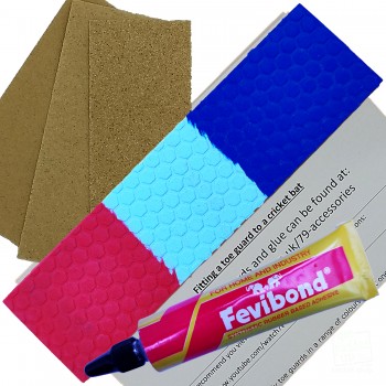 Red, White and Blue Cricket Bat Toe Guard Kit