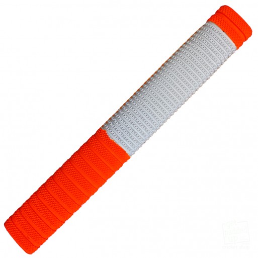 Orange and White Duplex Cricket Bat Grip