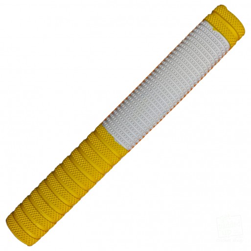 Yellow and White Duplex Cricket Bat Grip