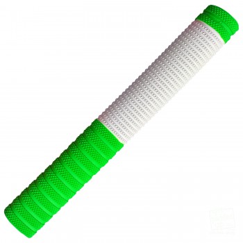Lime Green and White Duplex Cricket Bat Grip