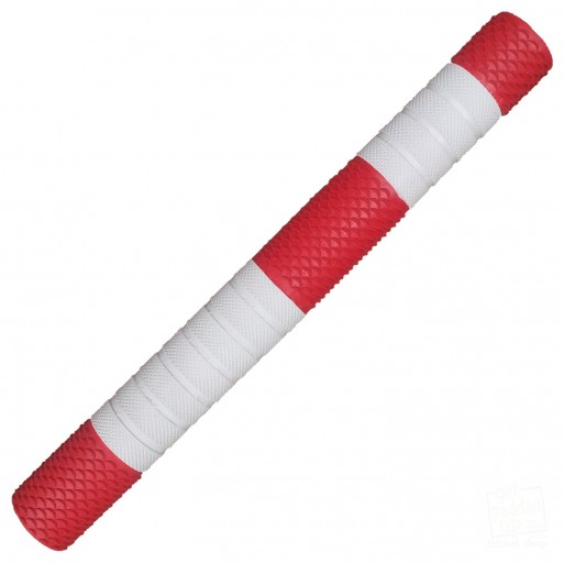 Red and White Penta Cricket Bat Grip