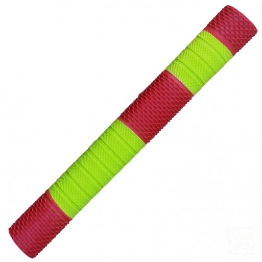 Neon Yellow and Red Penta Cricket Bat Grip