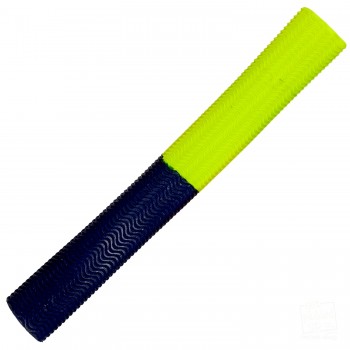 Neon Yellow / Navy Blue Aqua Wave Cricket Bat Grip