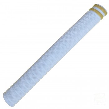 White with Gold Bands Dynamite Cricket Bat Grip