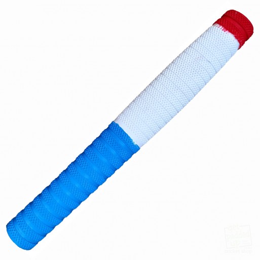 Sky Blue, White and Red Dynamite Cricket Bat Grip