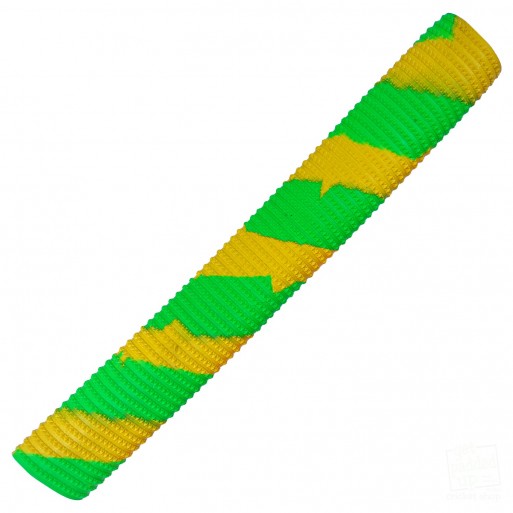 Neon Green and Yellow Bracelet Splash Spiral Cricket Bat Grip