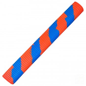 Sky Blue and Orange Bracelet Splash Spiral Cricket Bat Grip