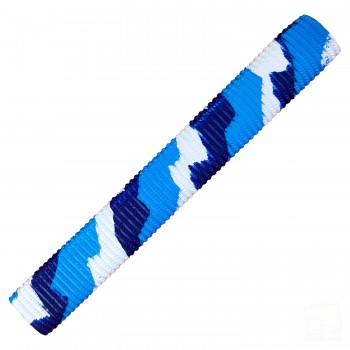 Sky Blue, Navy Blue and White Bracelet Splash-Spiral Cricket Bat Grip