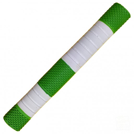 Lime Green and White Penta Cricket Bat Grip